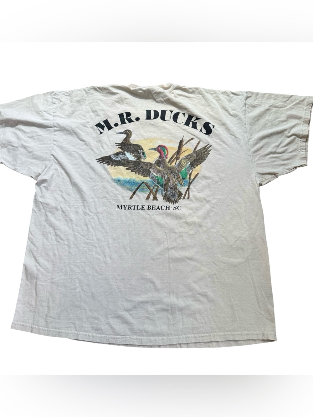Vintage M.R. Ducks 2003 T-Shirt Myrtle Beach SC Mens XXL Beige Graphic Logo